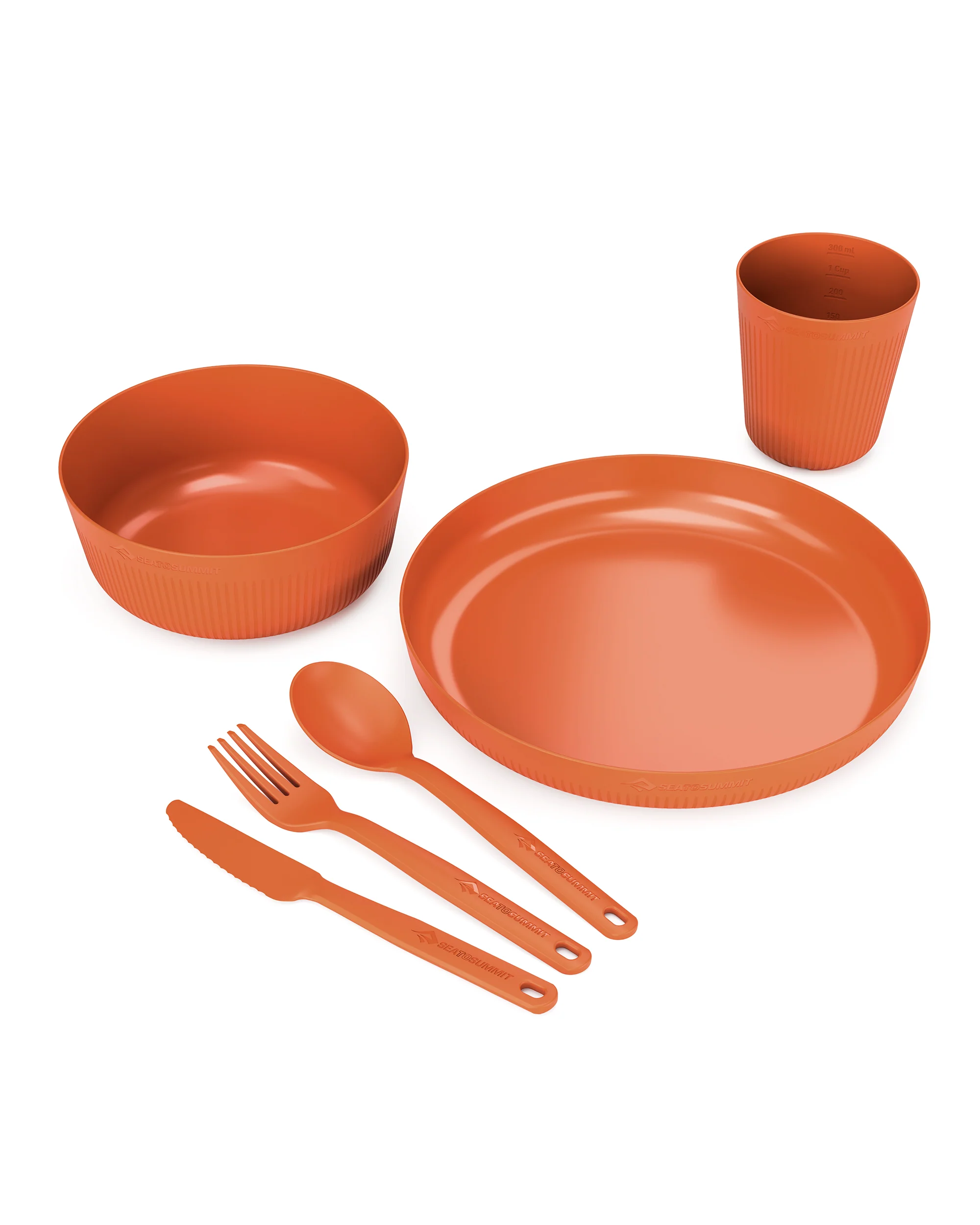 Camp Dinnerware Set With Mesh Sack [6 Piece] - Burnt Orange - Image 2