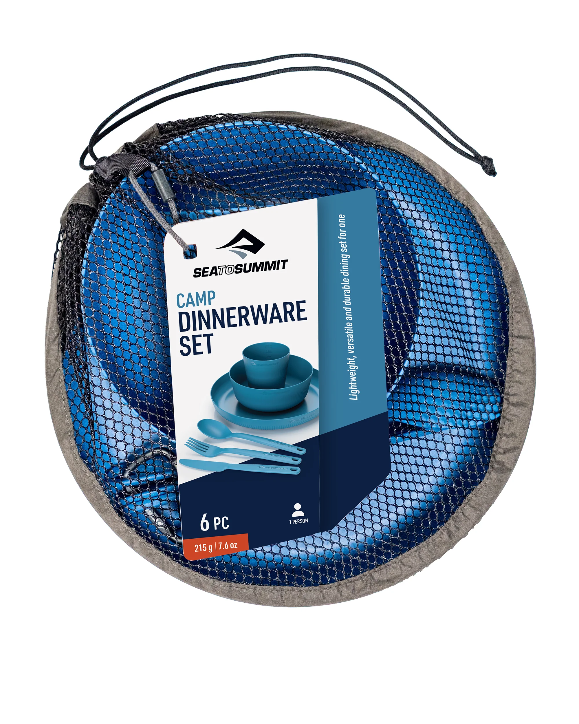 Camp Dinnerware Set With Mesh Sack [6 Piece] - Cendre Blue - Image 4
