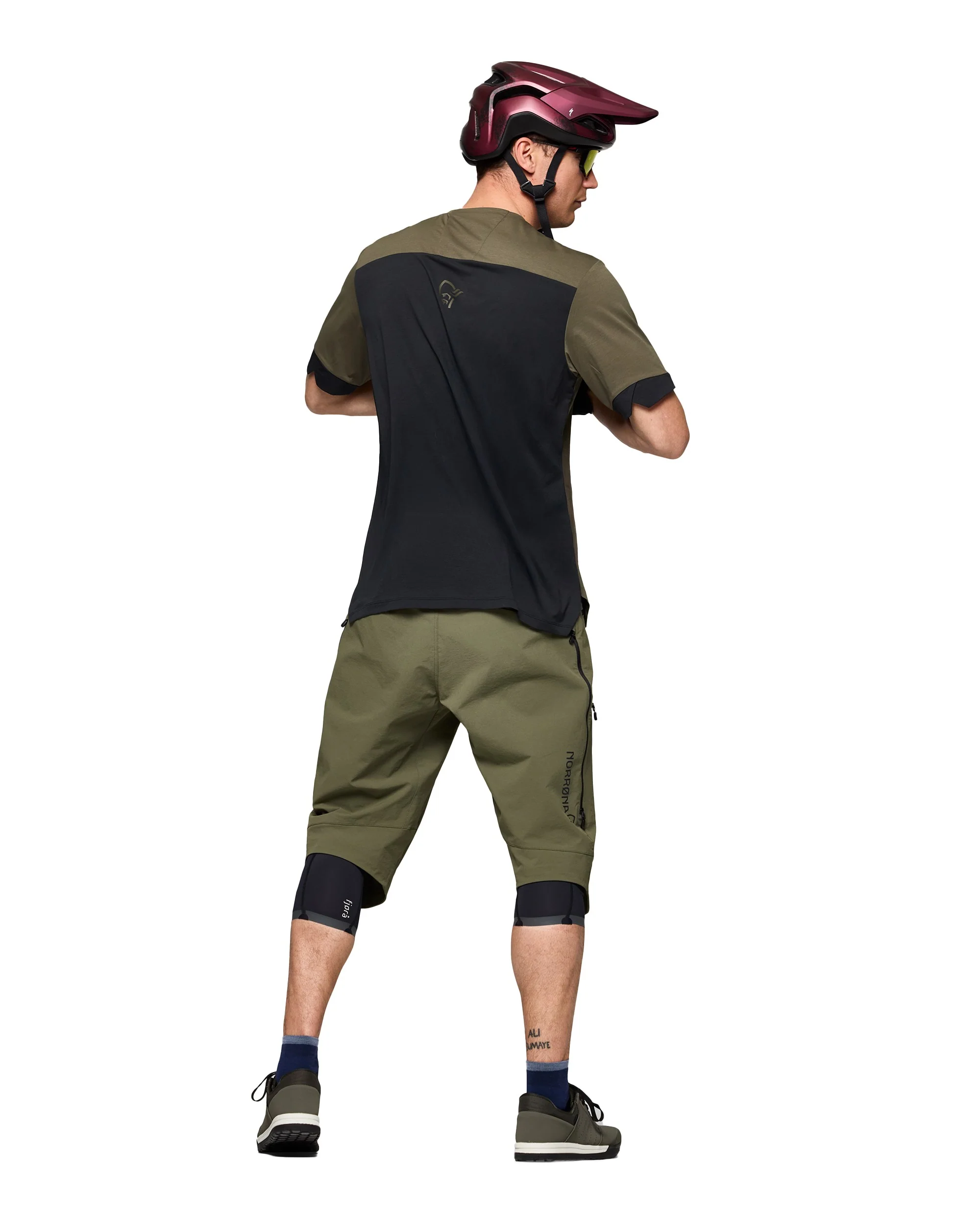 Fjora Equaliser T-Shirt Mens - Olive Night/Caviar Black - Image 2