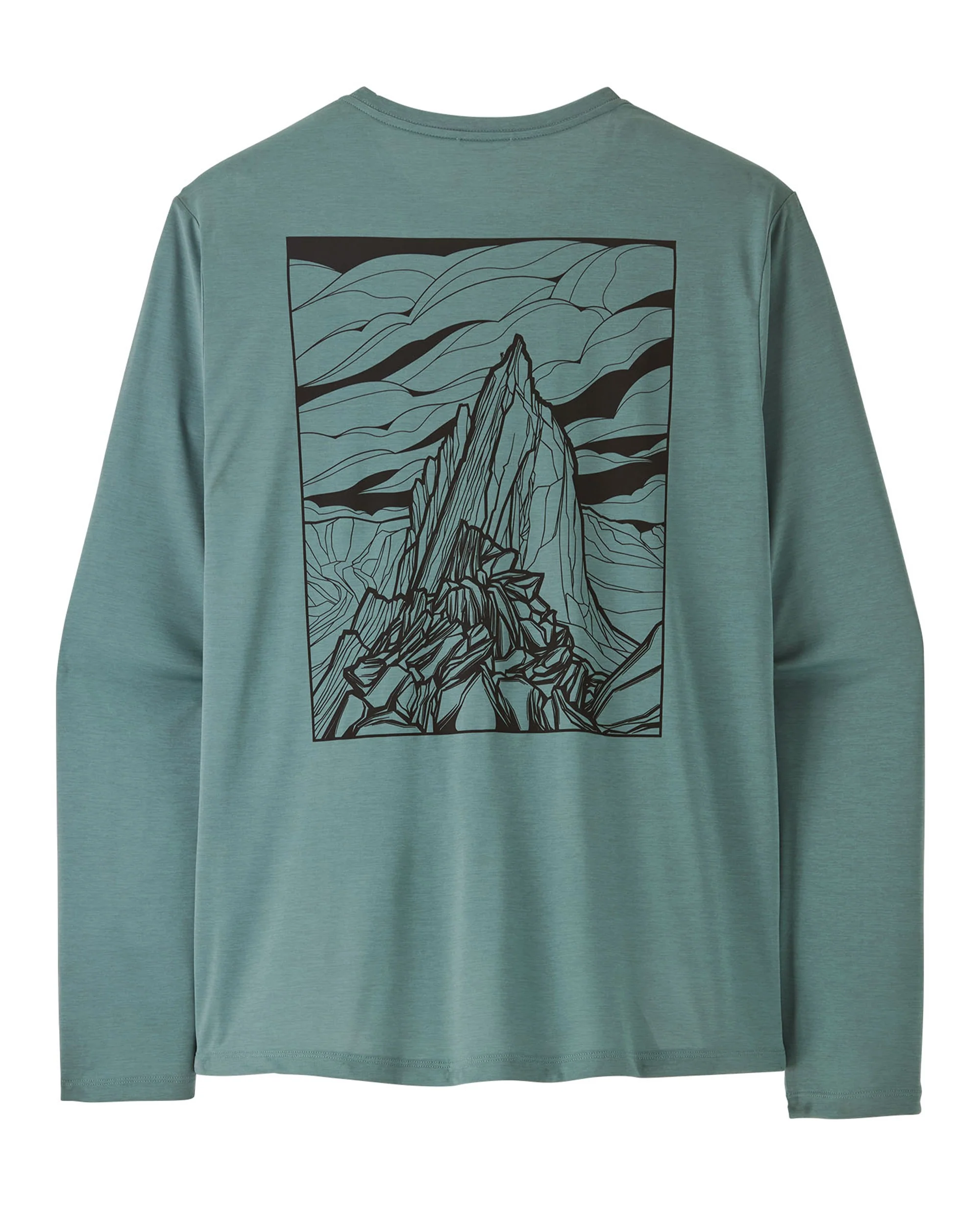 Long Sleeve Capilene Cool Daily Shirt Mens - Cloud Crag Blue Sage/Light Blue Sage X-Dye