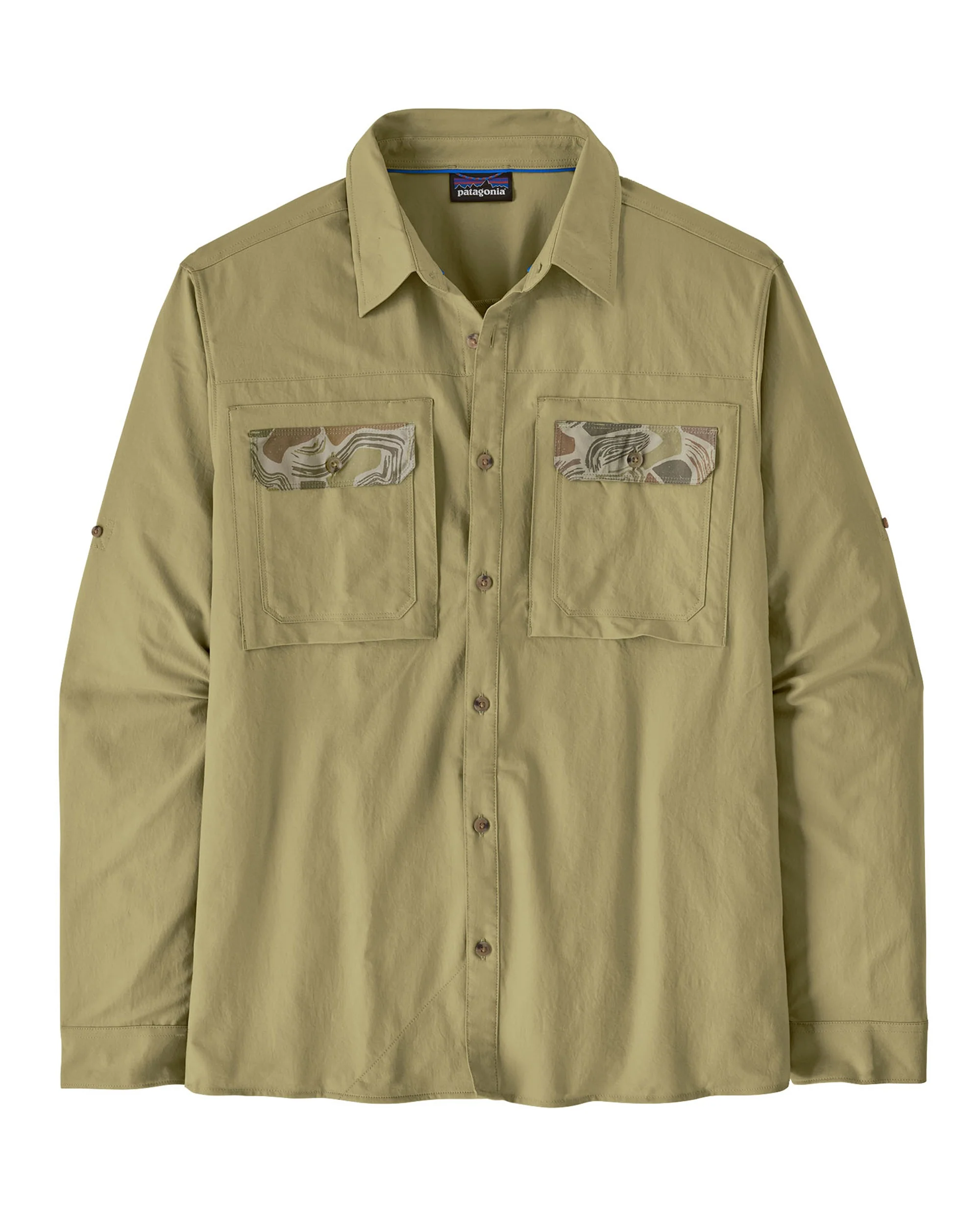 Long Sleeve Self Guided Sun Shirt Mens - Gumtree Green