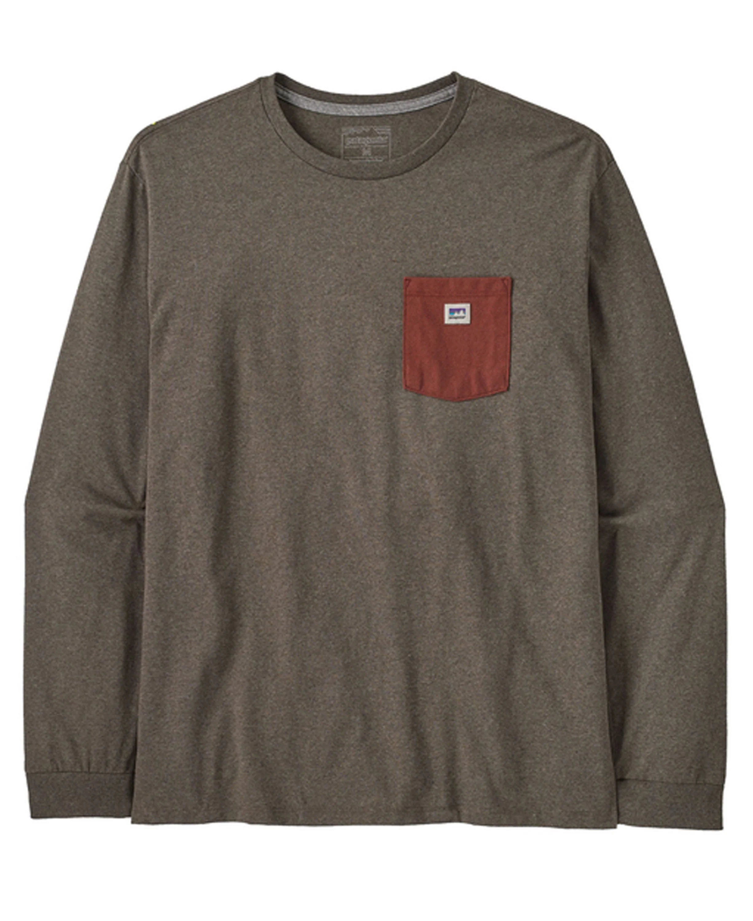 Long Sleeve Shop Sticker Pocket Responsibili-Tee Mens - Marlow Brown