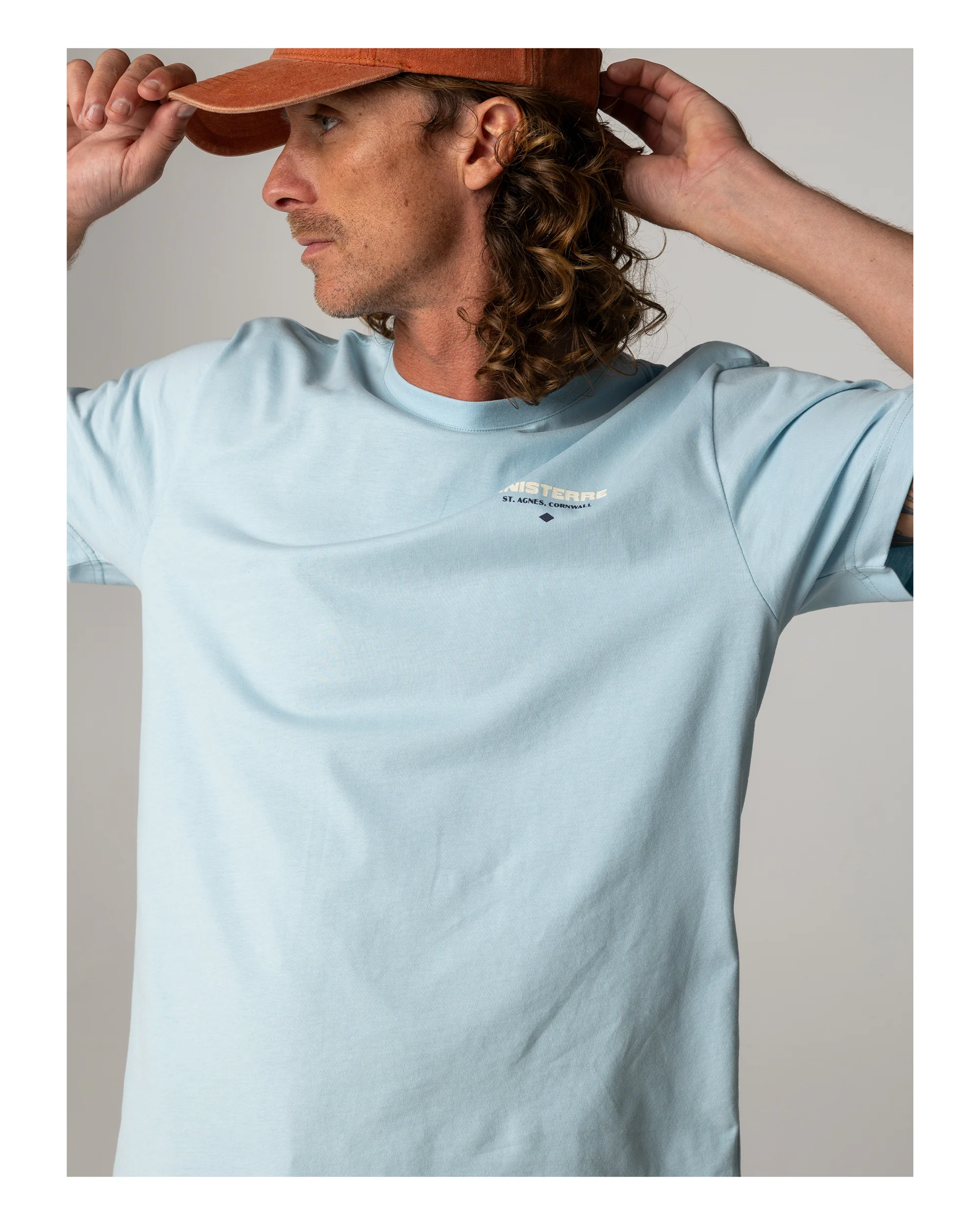 Letterpress SS Tee Mens - Sky - Image 4