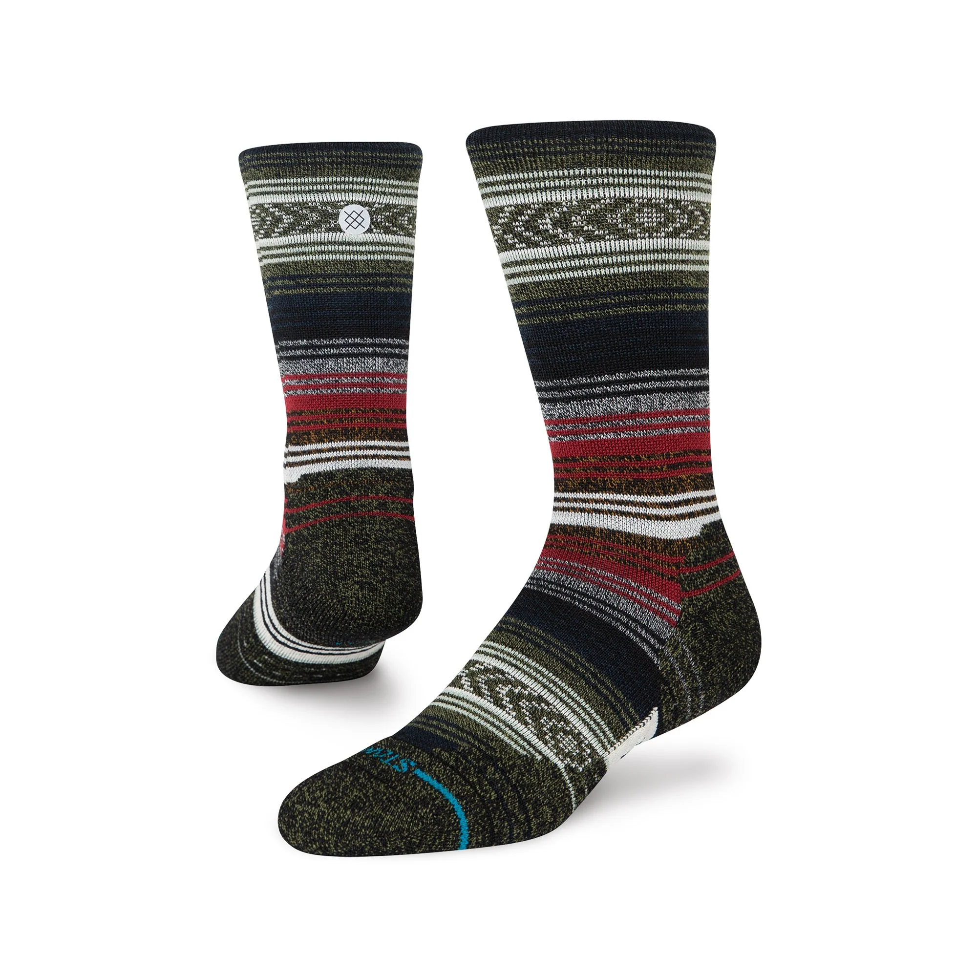 Mid Wool Crew - Black/Red