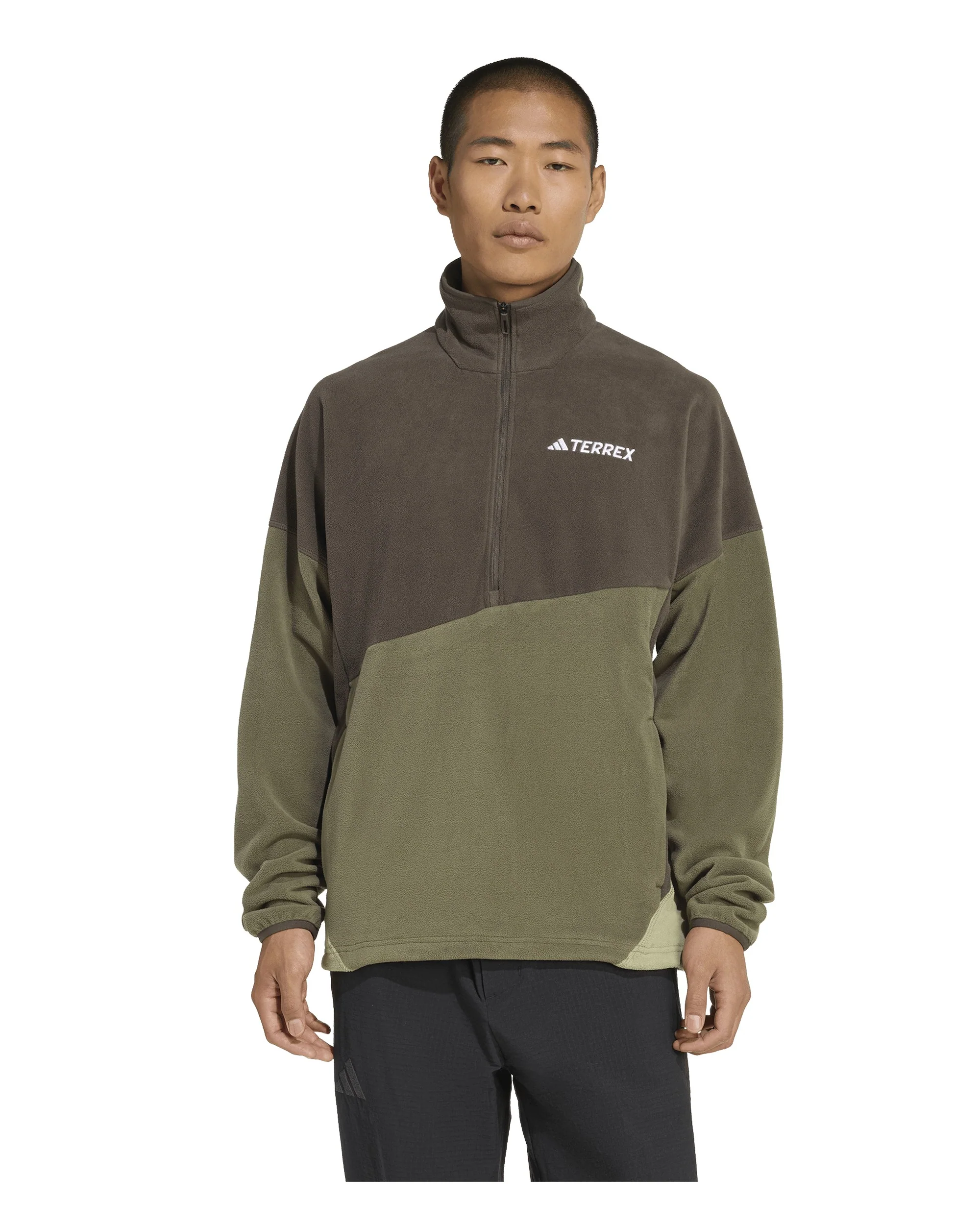 Multi Climawarm Fleece Anorak Mens - Shadow Olive/Olive Strata - Image 2