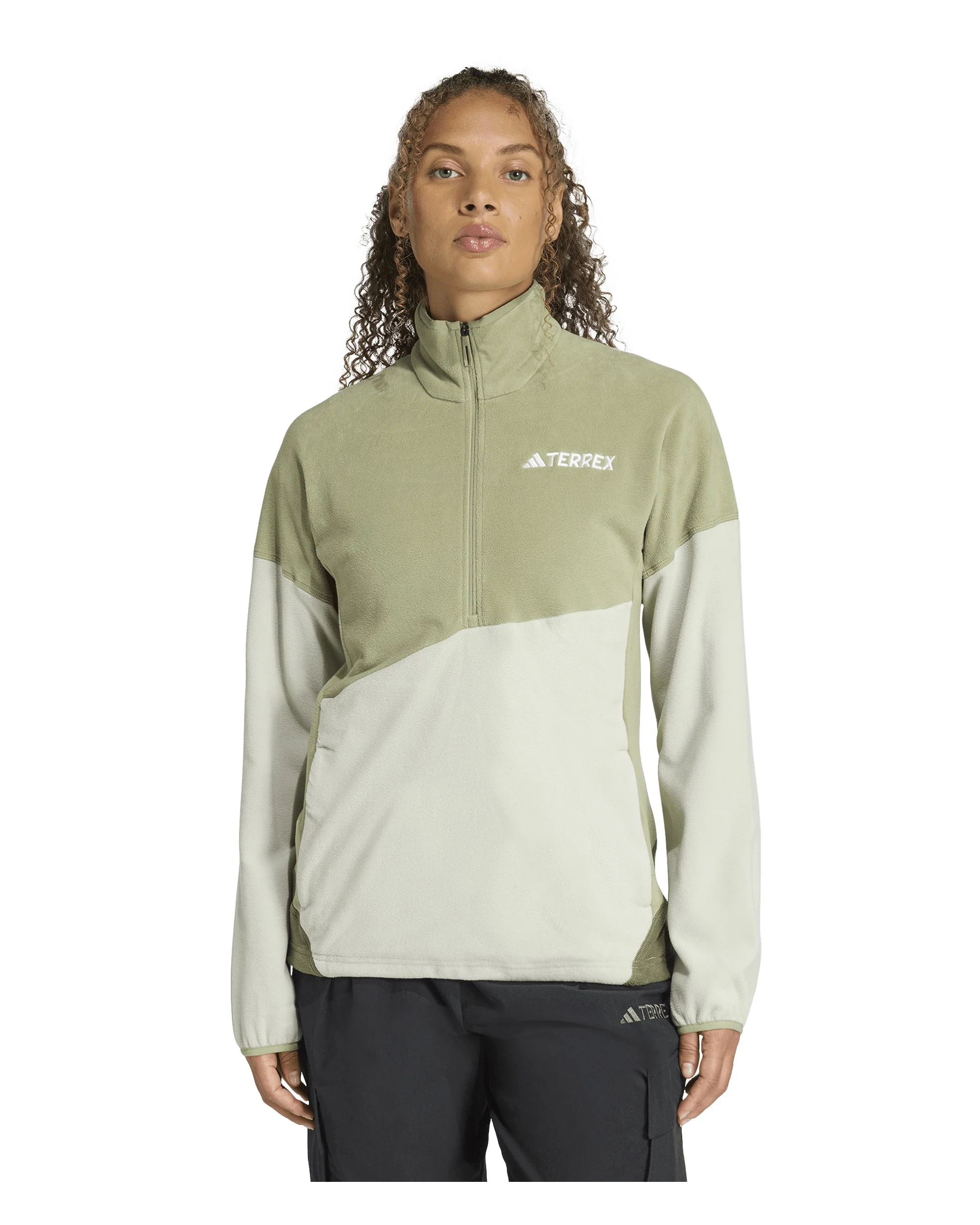 Multi Climawarm Fleece Anorak Womens - Tent Green/Halo Green - Image 2