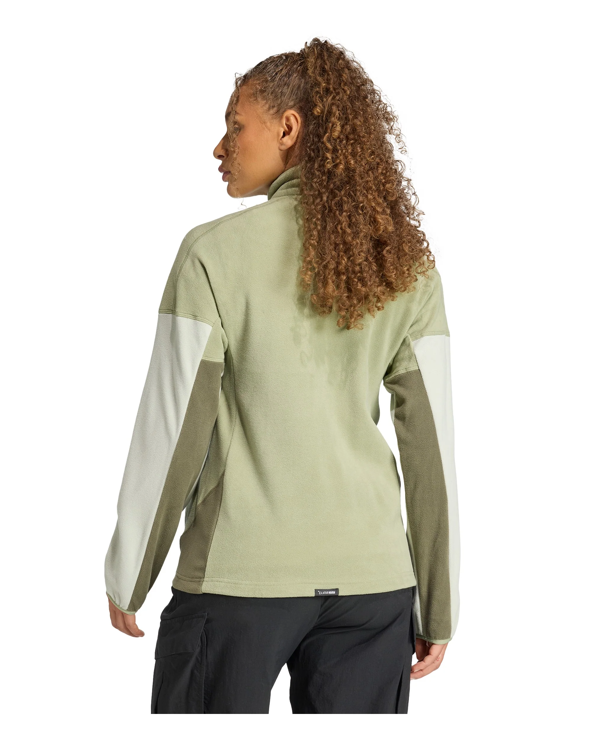 Multi Climawarm Fleece Anorak Womens - Tent Green/Halo Green - Image 3