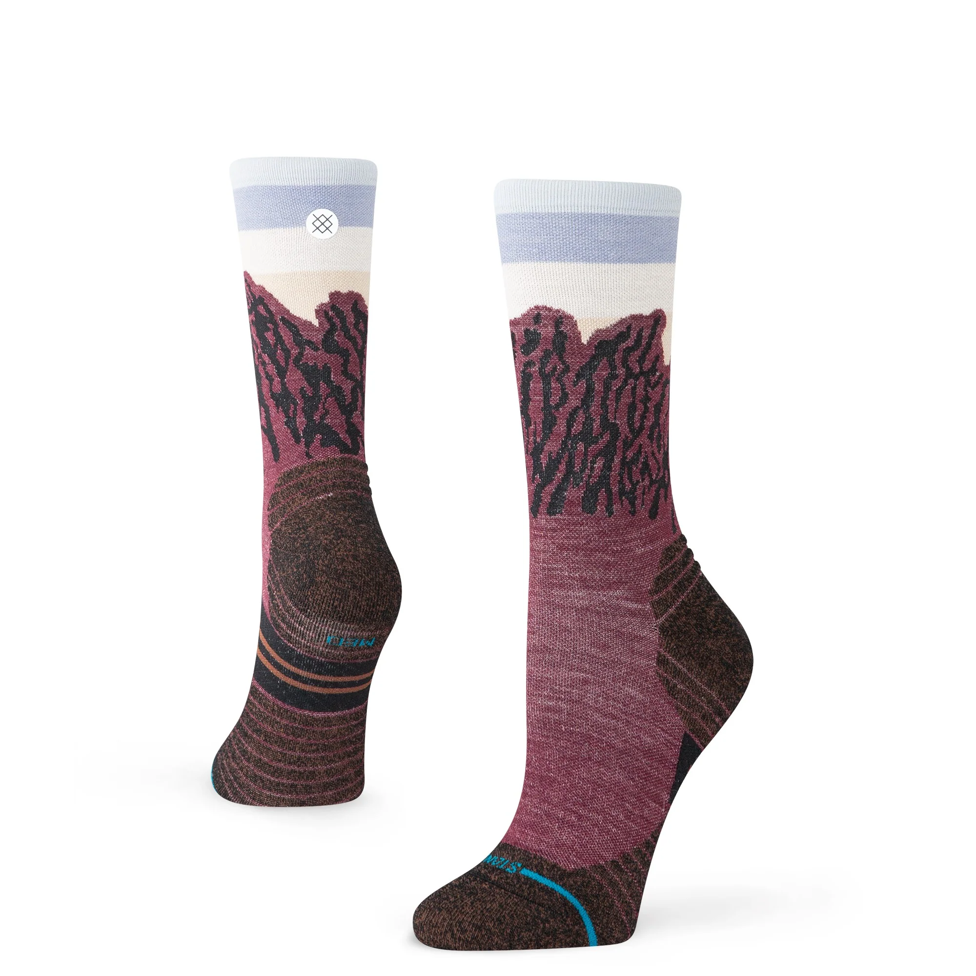 The Ridge Light Wool Crew Socks Womens - Wine
