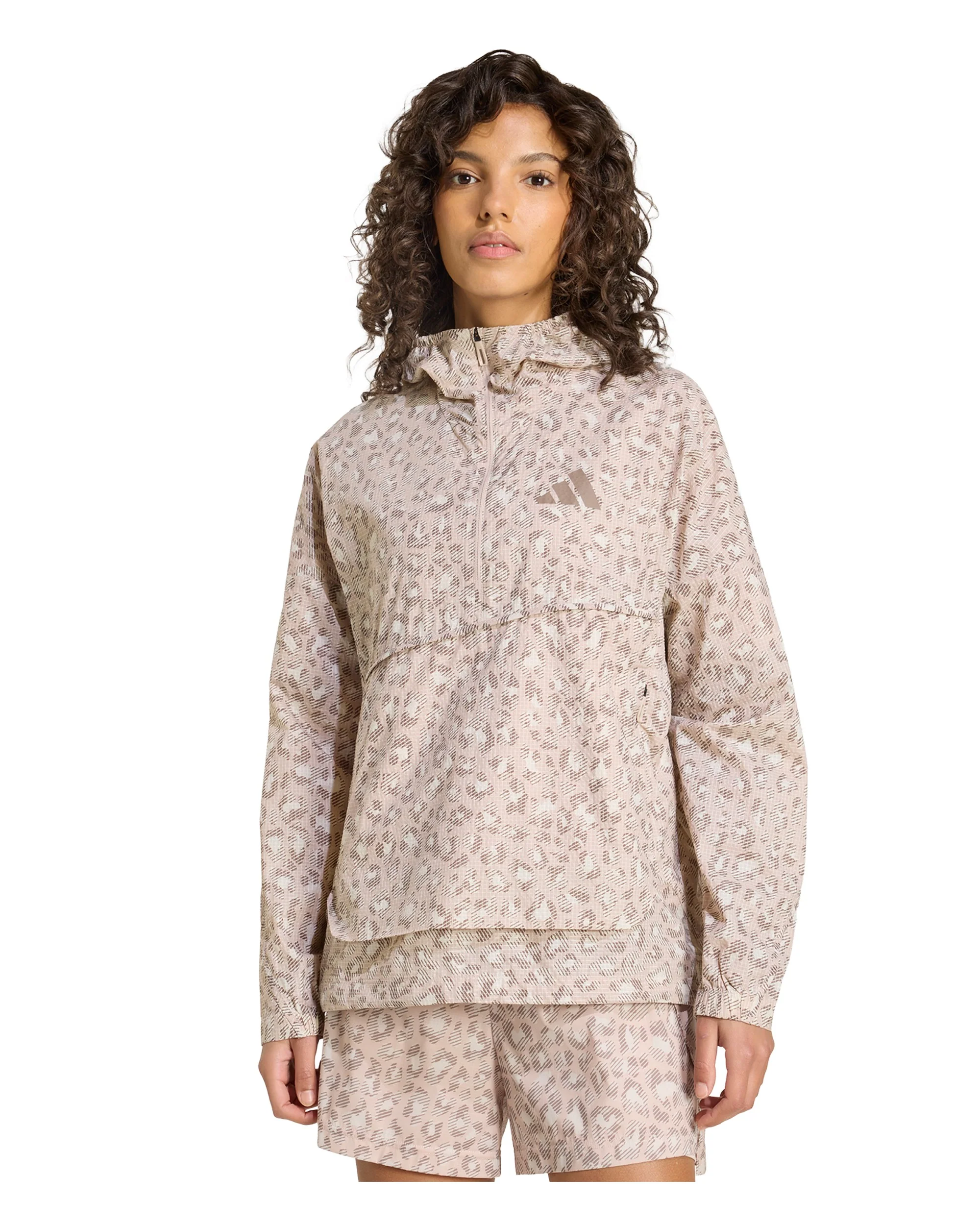 Xploric All Over Print Wind Anorak Womens - Wonder Aluminum/Wonder Taupe/Trace Brown - Image 2