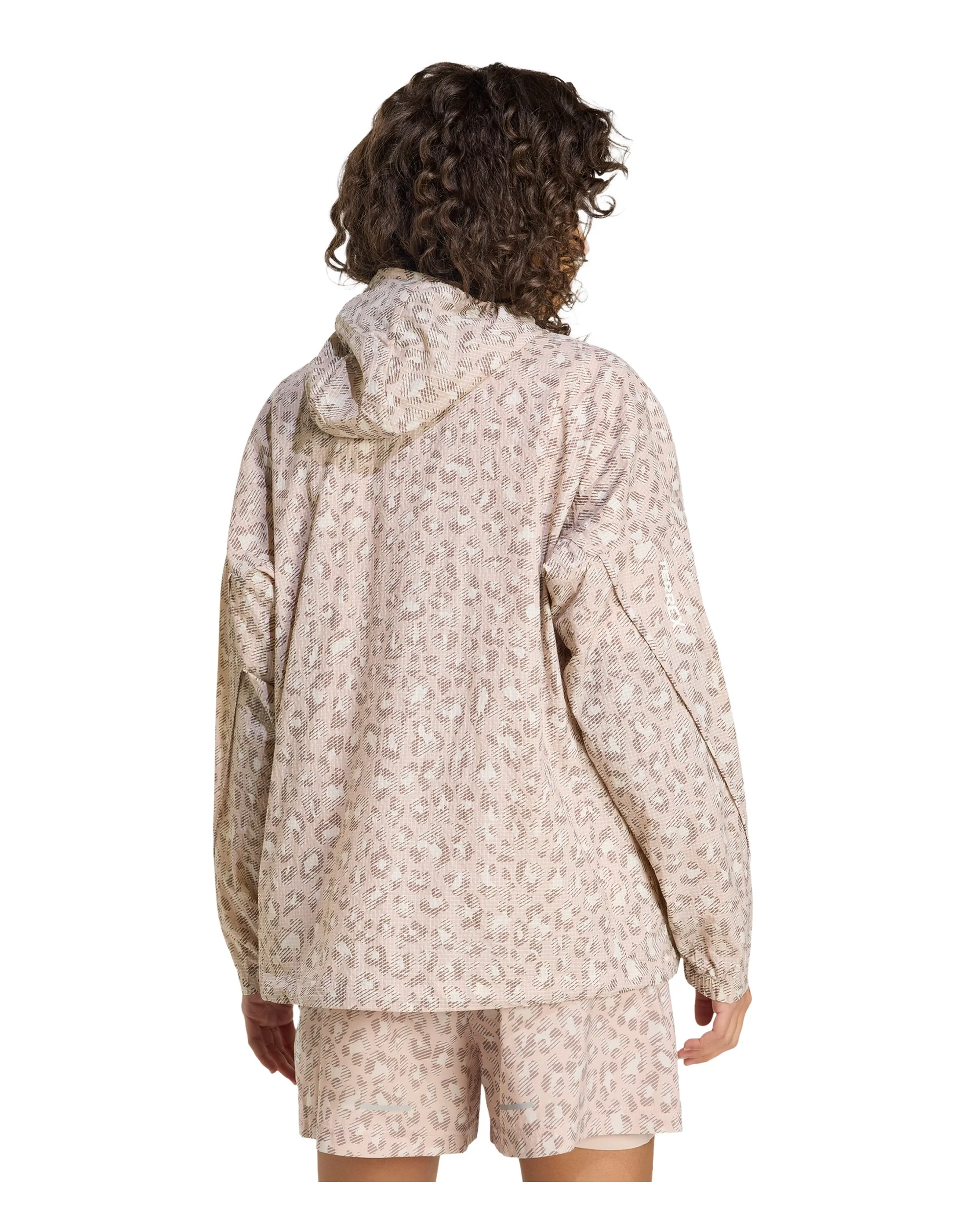 Xploric All Over Print Wind Anorak Womens - Wonder Aluminum/Wonder Taupe/Trace Brown - Image 3